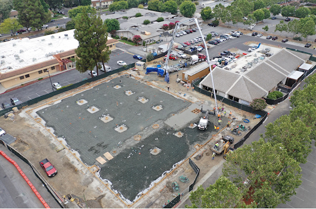 Concrete flooring bird eye view